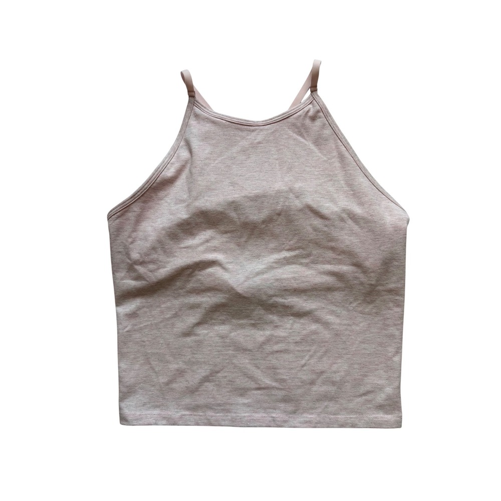 Victoria's Secret PINK All-Day Cotton High-Neck Bra Tank Pink Heathered Medium